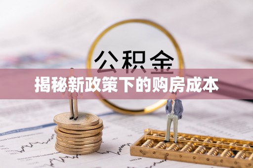 巨鹿揭秘新政策下的购房成本